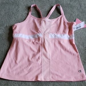 NWT Champion Sz L pink/white tank top